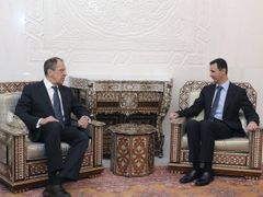 Sergej Lavrov s Bašárem Asadem
