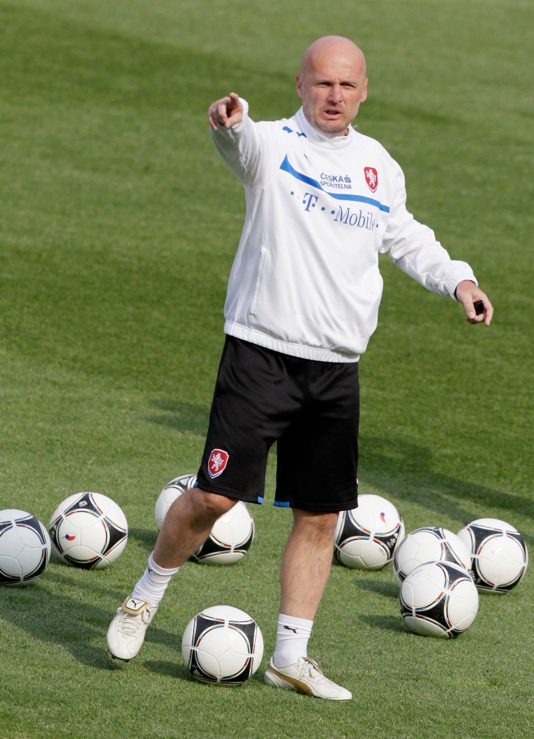 Michal Bílek, trénink českého národního týmu den před zápasem s Maďarskem.