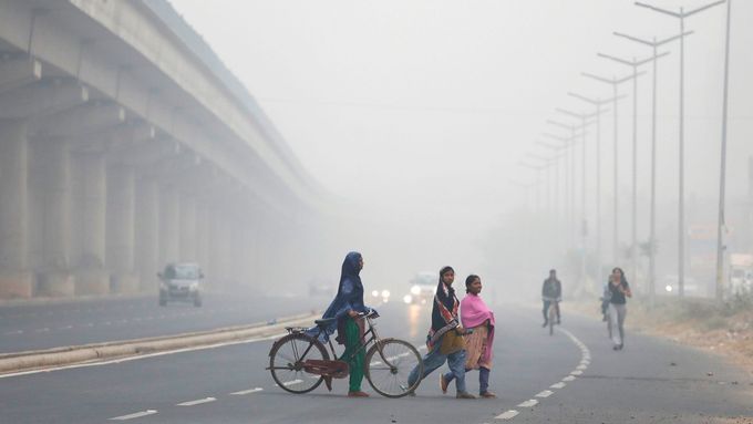 Znečištěné ovzduší v Dillí.