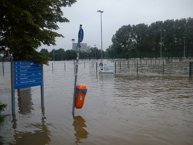 Záplavy v dějišti MS inlinistů v Drážďanech