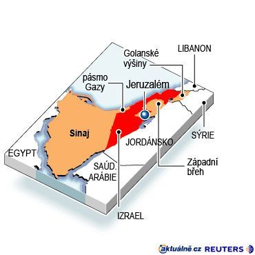 Izrael mapa - 1967