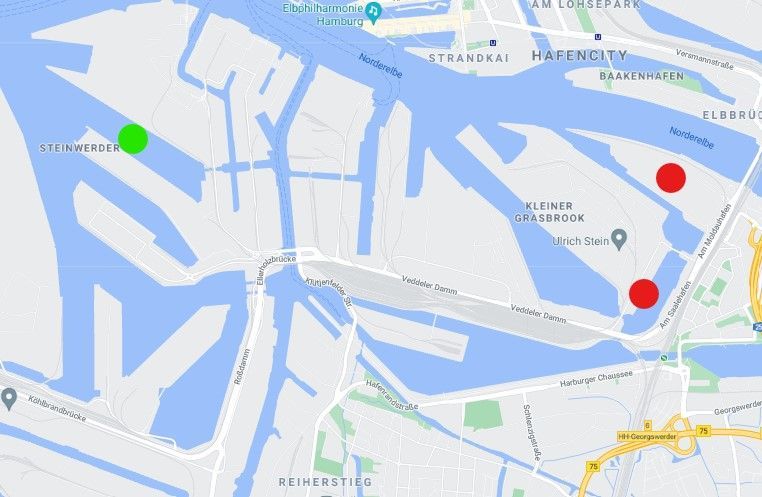 Hamburk, přístav, německo, mapa