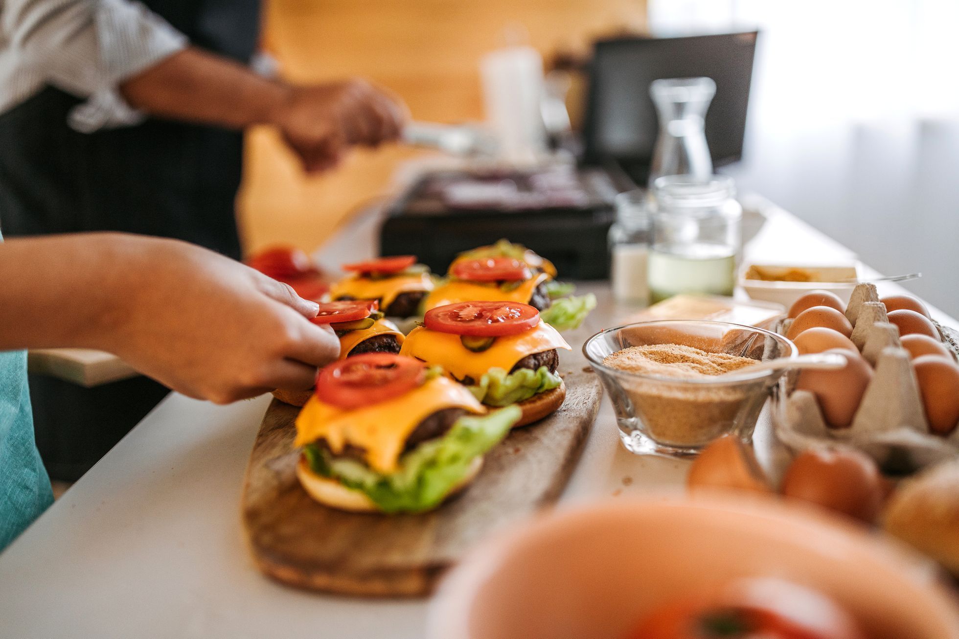 hamburger, recept, zena