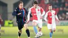 Jan Kopic a Lukáš Masopust v zápase 13. kola F:L Slavia - Plzeň