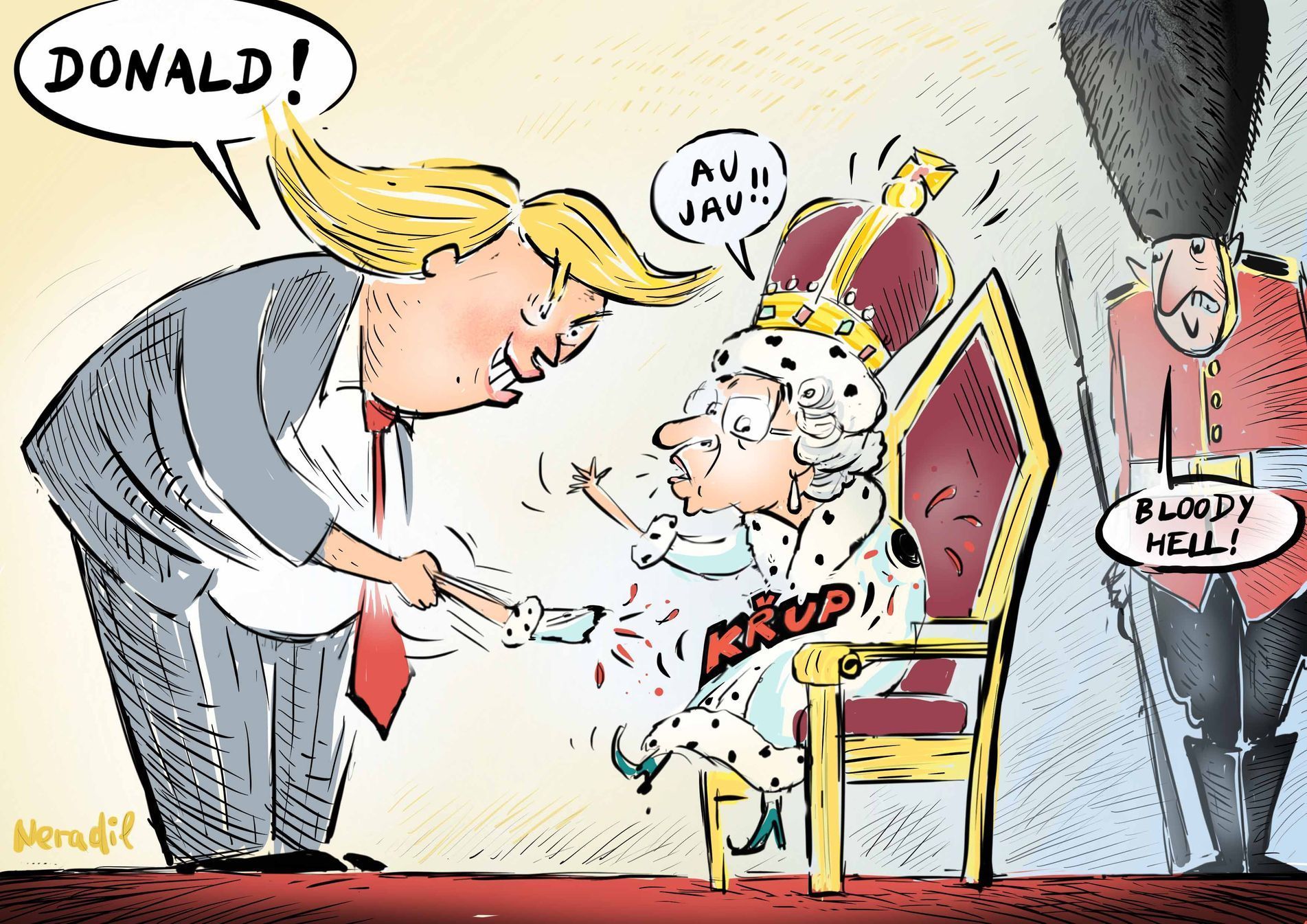 Trump královna kresba
