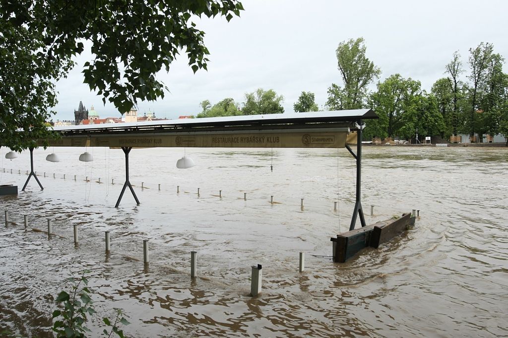 Zvýšená hladina Vltavy