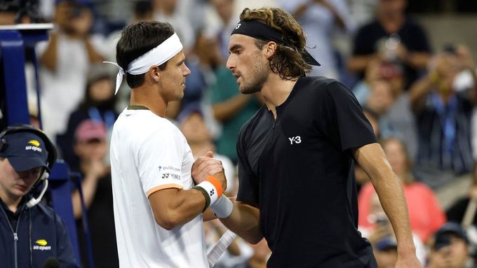 Daniel Altmaier a Stefanos Tsitsipas na US Open 2025