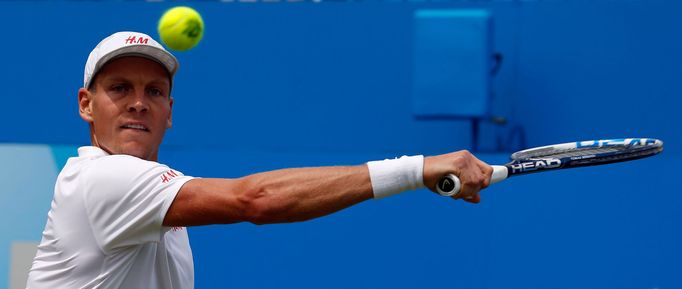 Tomáš Berdych v zápase s Marinem Čiličem na turnaji v Londýně (2013)