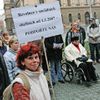 Demonstrace lidí s postižením v Brně