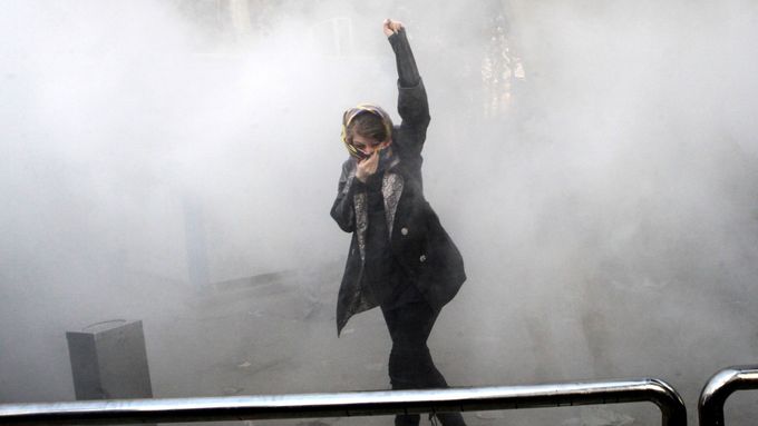 Protesty v Íránu na konci roku 2017.