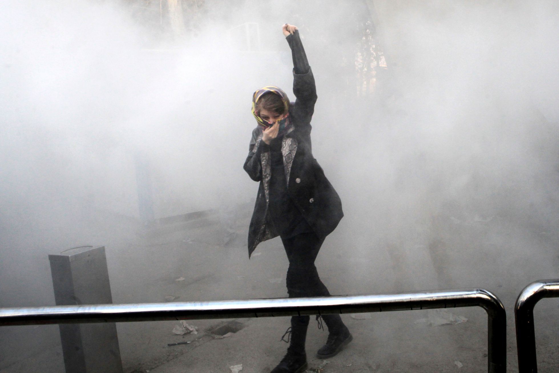 Protesty v Íránu na konci roku 2017.