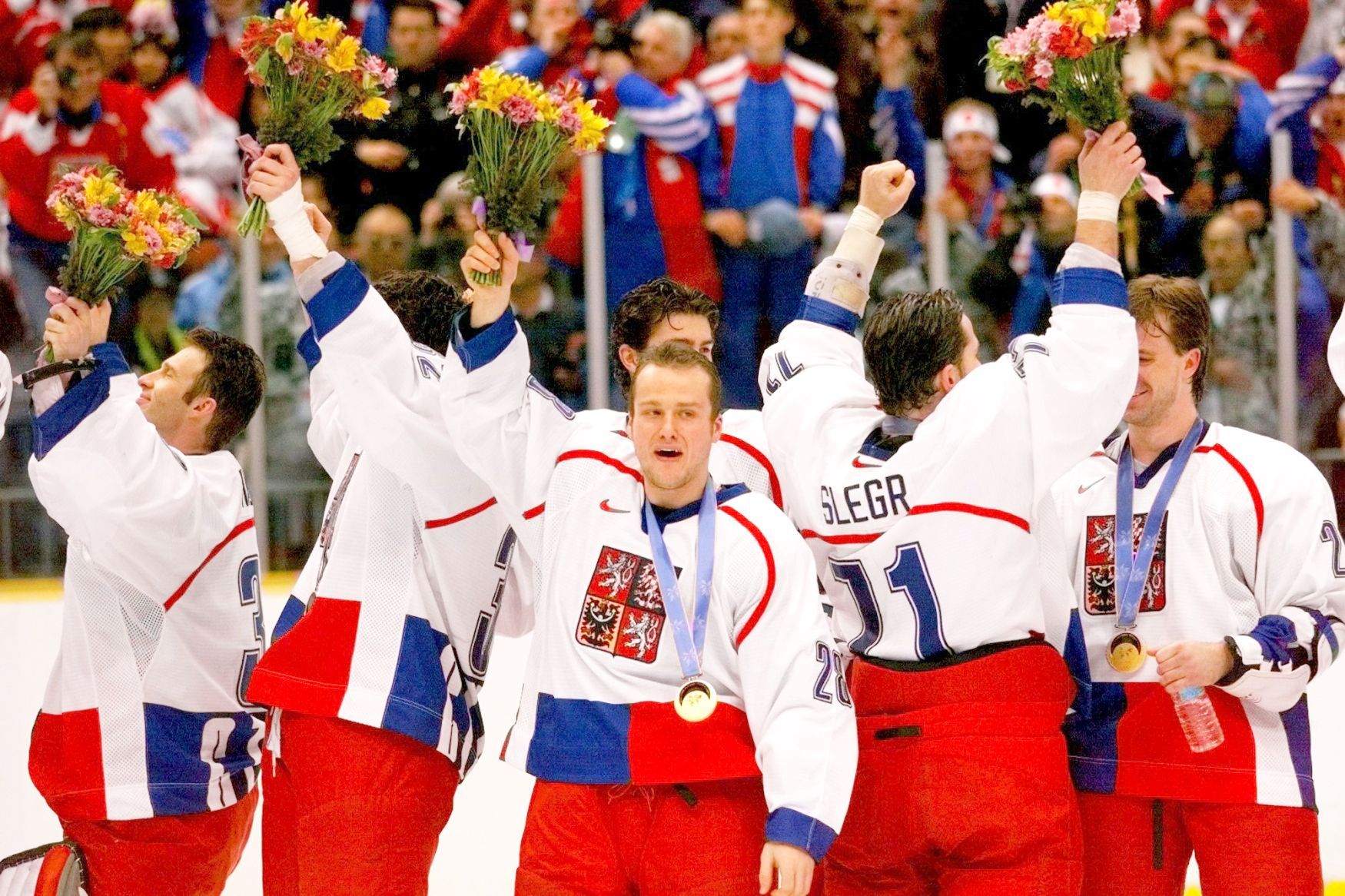 hokej, Česko, ZOH 1998, Nagano, radost po finále