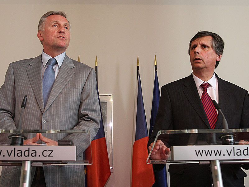 Dva premiéři Topolánek a Fischer