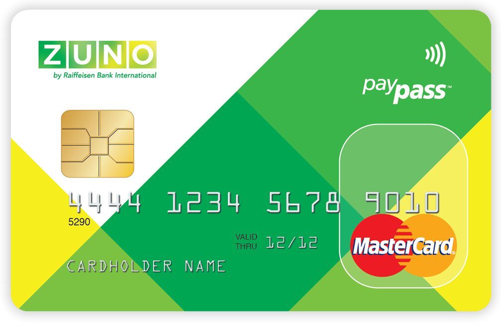 Kreditní karta Zuno Bank s bezkontaktní funkcí