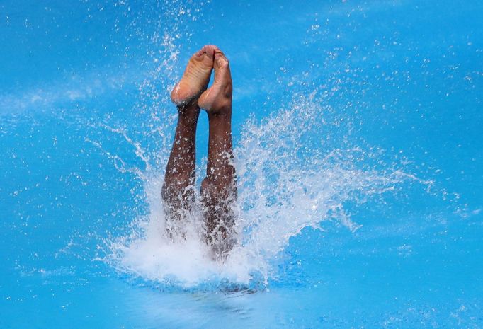 Diving - FINA Diving World Cup 2021 and Tokyo 2020 Olympics Aquatics Test Event - Tokyo Aquatics Centre, Tokyo, Japan - May 6, 2021 Jamaica's Yona Knight-Wisdom in action