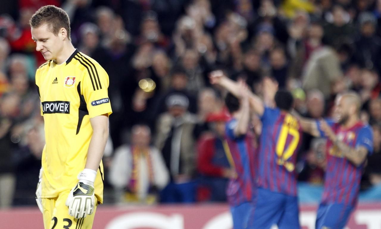 Brankář Leno (Leverkusen) dostal třetí gól od Barcelony