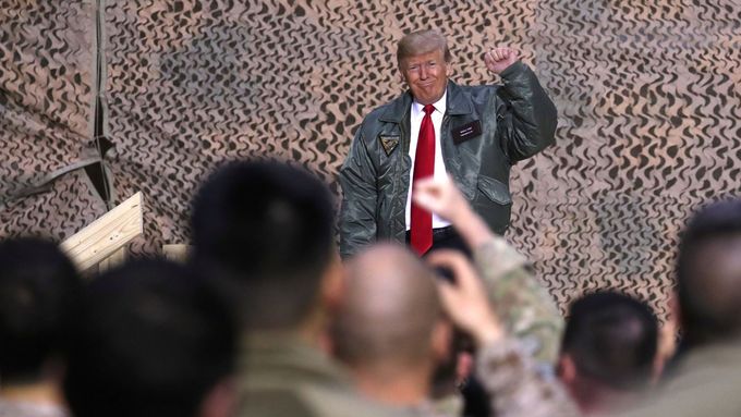 Americký prezident Donald Trump navštívil vojáky v Iráku