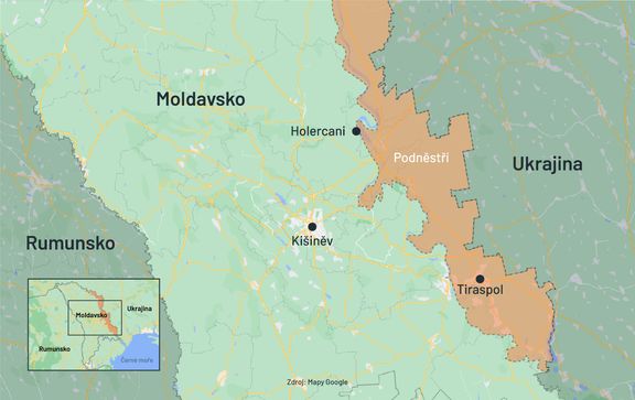 Mapa Moldavska a okolních zemí