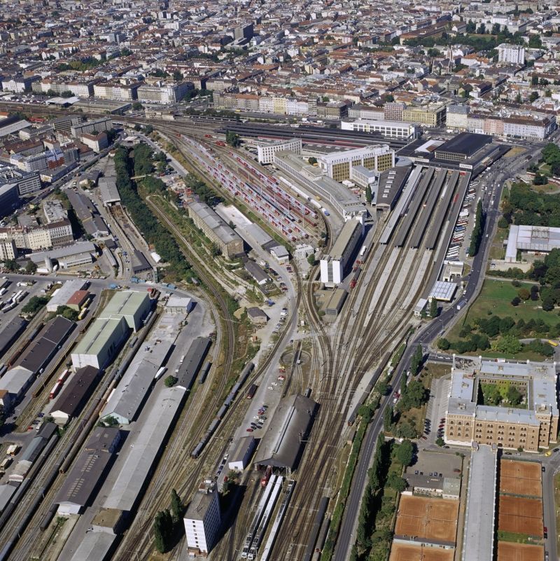 Wien hl.n.-letecký pohled na areál