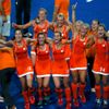 Holandské pozemní hokejistky během vítězného finále nad Argentinkami ve finále OH 2012 v Londýně.