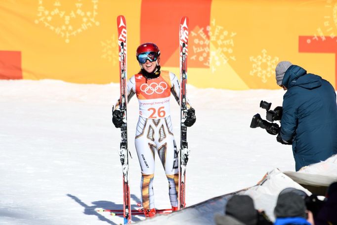 Ester Ledecká v super-G na ZOH 2018