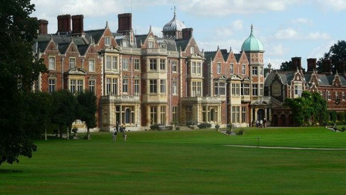 Venkovské sídlo britské královny Sandringham v Norfolku.