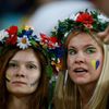 Fanynky Ukrajiny před utkáním s Anglií