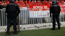 Soccer Football - Europa Conference League - Group D - OGC Nice v Cologne - Allianz Riviera, Nice, France - September 8, 2022 Police force take position in front of fans