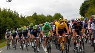 Slovenský cyklista Peter Sagan (třetí zprava) ze stáje Liquigas-Cannondale si dojel pro vítězství v Boulogne-sur-Mer během 99. Tour de France.