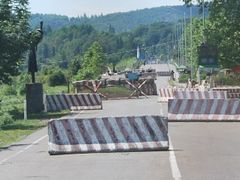 Stanoviště ruských jednotek na gruzínsko-abcházské hranici.