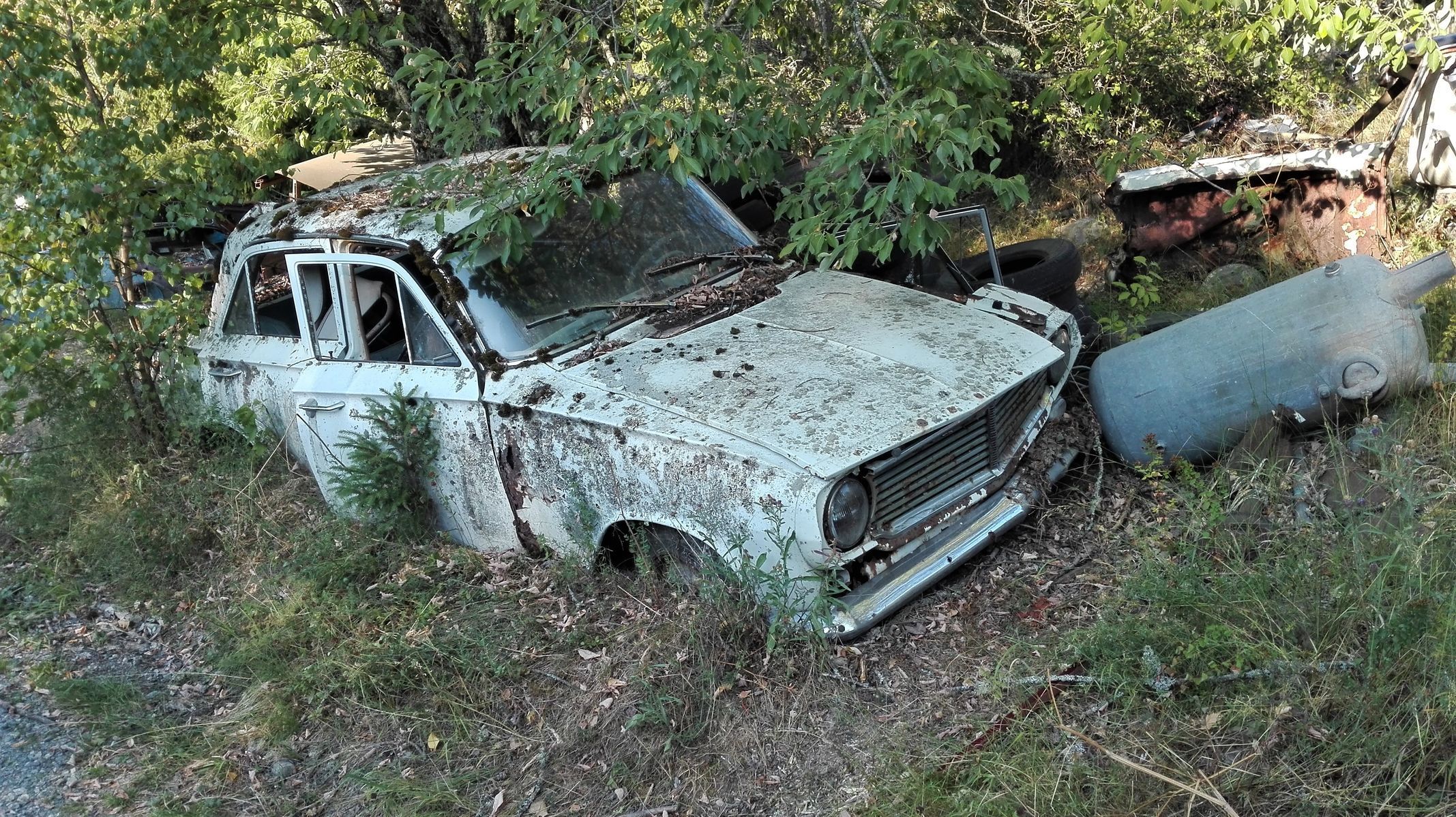 Švédsko, Båstnäs - hřbitov aut.