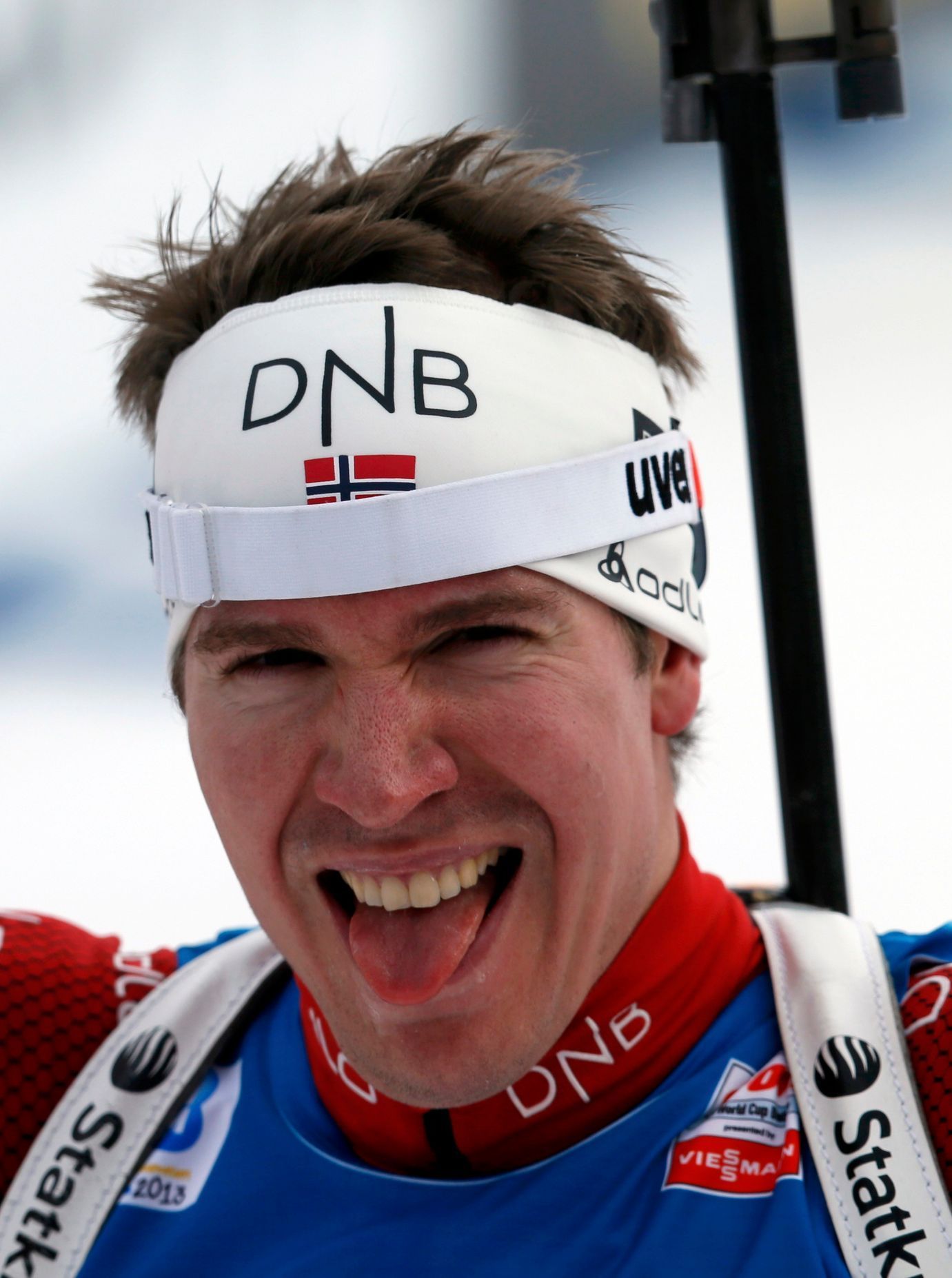 Emil Hegle Svendsen se raduje z titulu mistra světa 2013