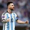Finále MS ve fotbale 2022, Argentina - Francie: Lionel Messi slaví gól při penaltovém rozstřelu