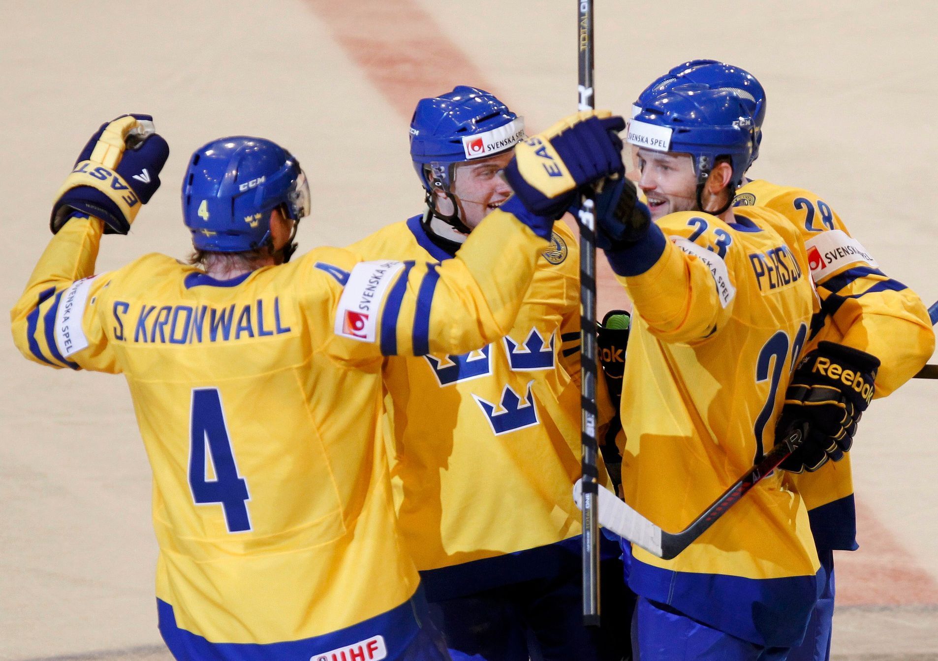 Švédská radost při utkání s Českem