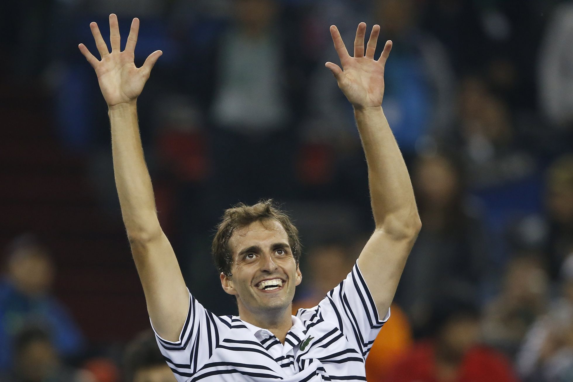 Albert Ramos-Vinolas po vítězství nad Rogerem Federerm v Šanghaji 2015