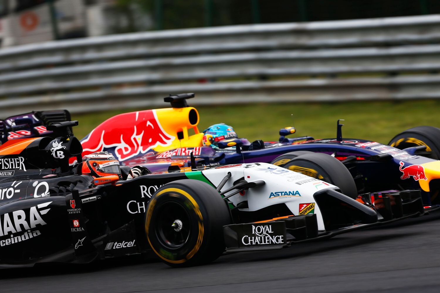 F1, VC Maďarska 2014: Nico Hülkenberg, Force India a Sebastian Vettel, Red Bull