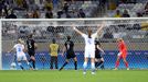 Kelley O Hara (USA) of United States of America reacts after Carli Lloyd (USA) of United States of America (not pictured) scored a goal.