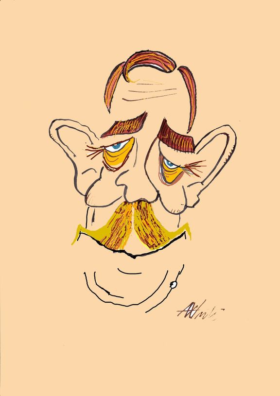 Jedna z karikatur Václava Havla.