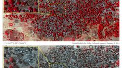 Satelitní snímky vesnic, na které zaútočila Boko Haram