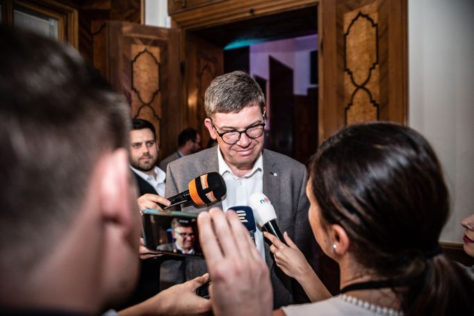 Jiří Pospíšil. Záběr z volebního štábu TOP09. Praha, 26. 5. 2019.