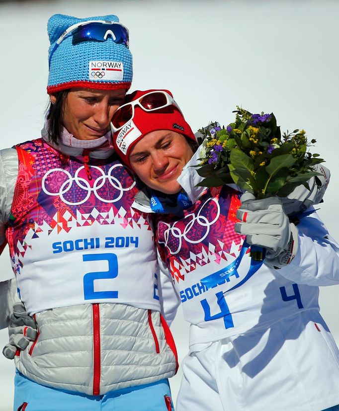 Norky Björgenová a Wengová plakají po skiatlonu na olympiádě v Soči