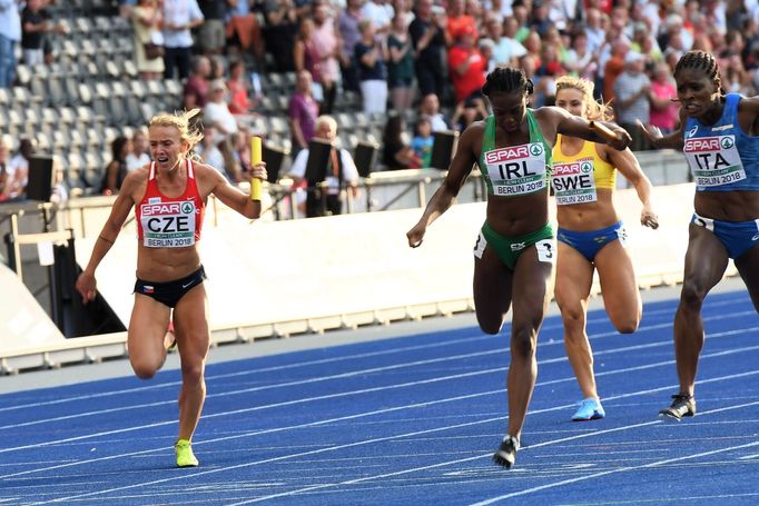 Česká štafeta žen na 4x100 m na ME v atletice v Berlíně 2018