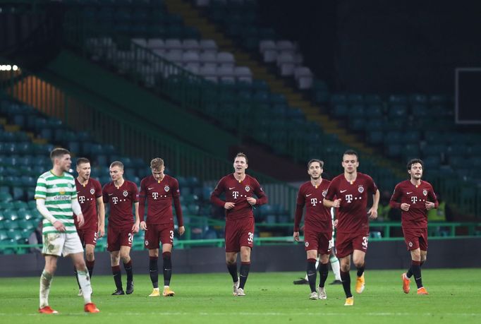 Radost Sparty v zápase Celtic Glasgow - Sparta PRaha