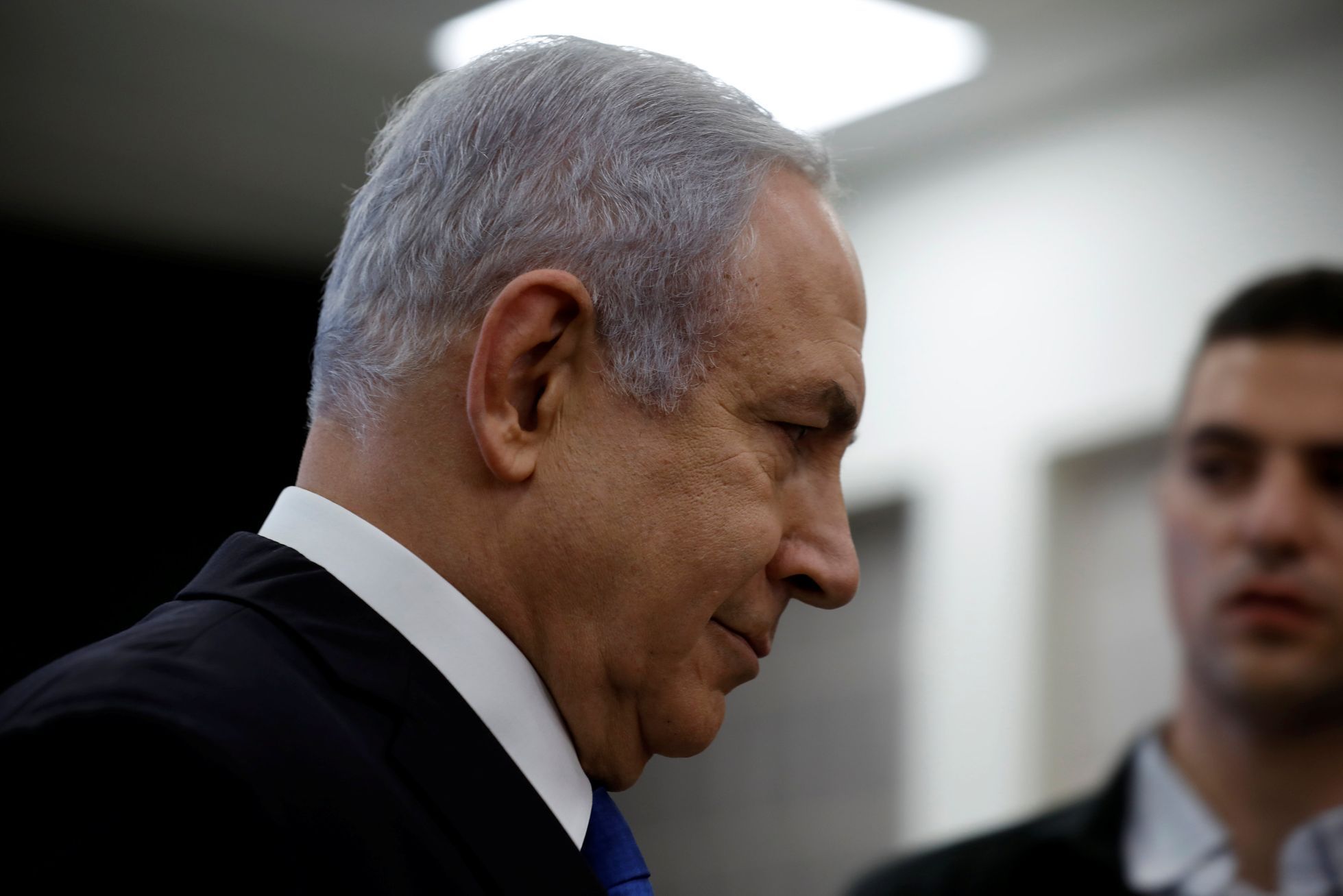 Izraelský premiér Benjamin Netanjahu na tiskové konferenci o íránském jaderném programu