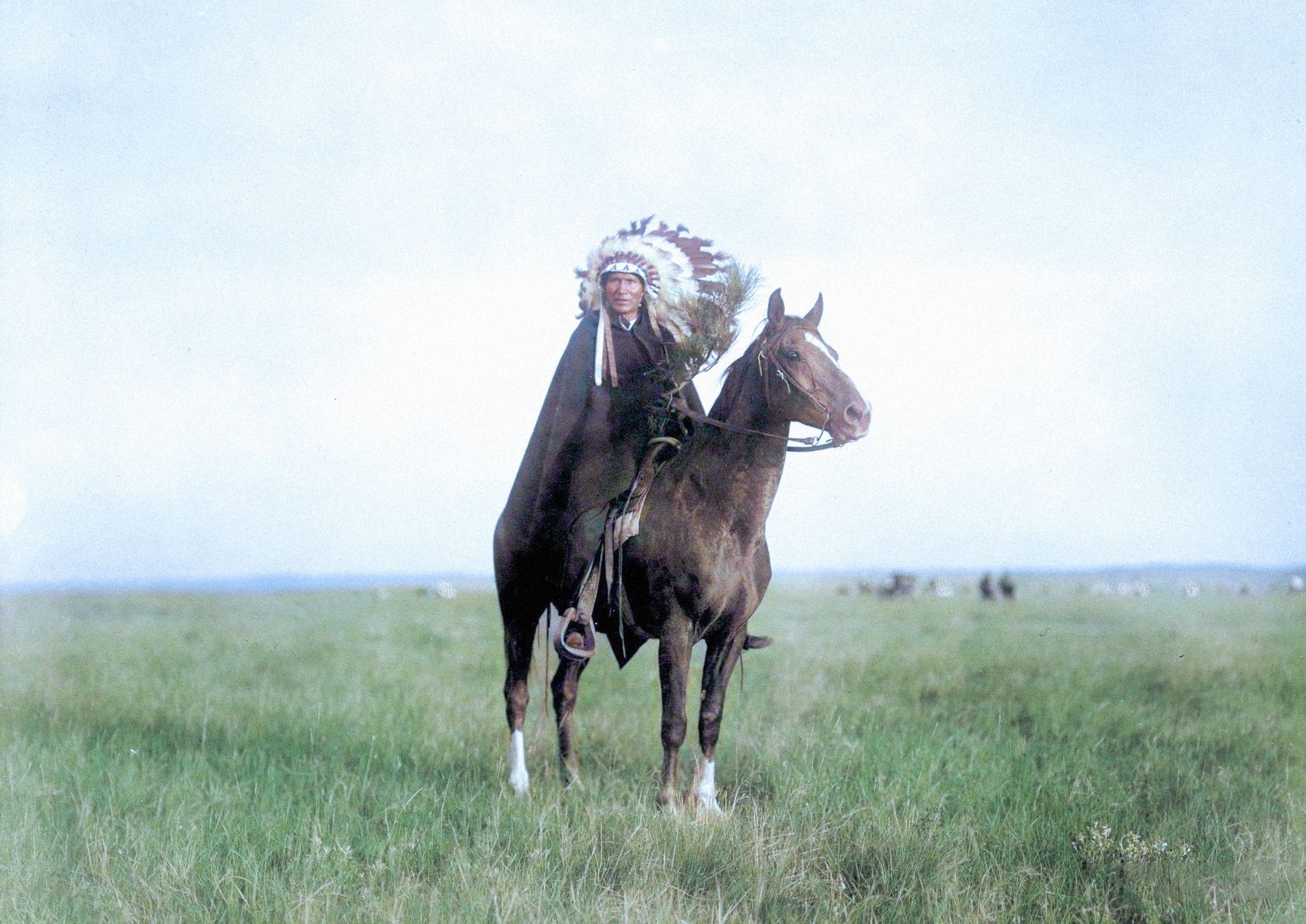 Indián, Indiáni, indiánský náčelník, Amerika, historie, kolorované