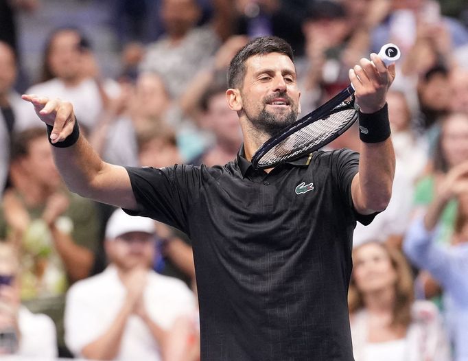Novak Djokovič v utkání 3. kola US Open 2025