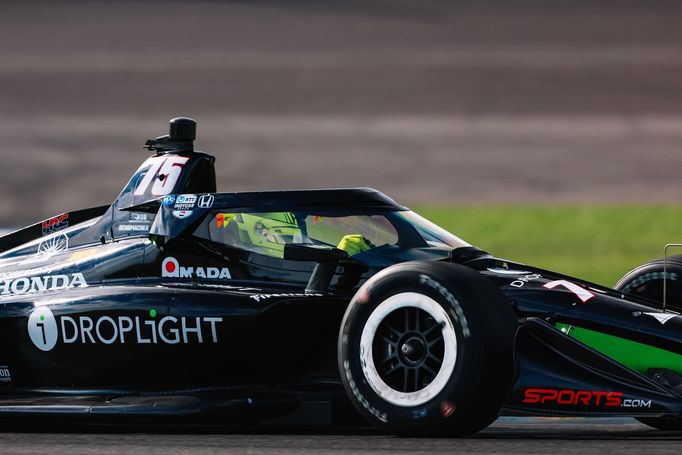 Mick Schumacher při prvním testu vozu IndyCar v Indianapolisu