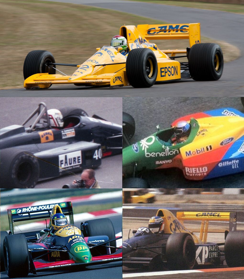 Sponzoři: Formule 1 1989, Camel: Lotus, AGS, Benetton, Larousse, Tyrrell