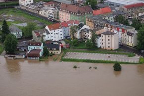 Povodeň v Ústí nad Labem z ptačí perspektivy