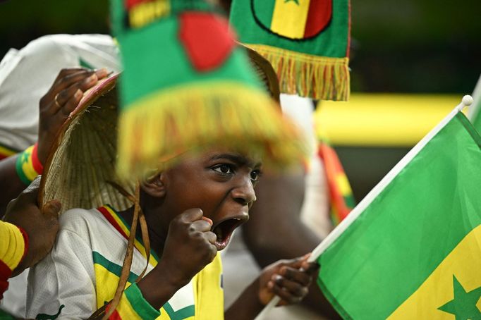 Senegalská fanynka na zápase MS 2022 Senegal - Nizozemsko